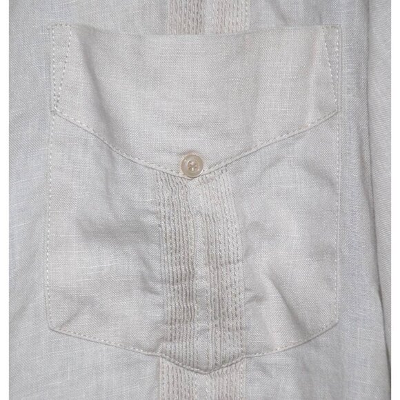 Signature By Mojito Collection Men's Linen Shirt Size 2X Guayabera Button Up SS - Picture 3 of 7